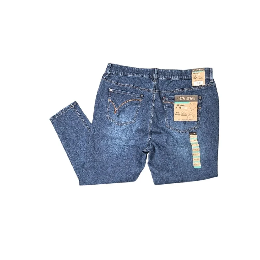 Womens Plus Mid Rise Skinny Leg Denim Jeans Size 18 - Picture 2 of 9